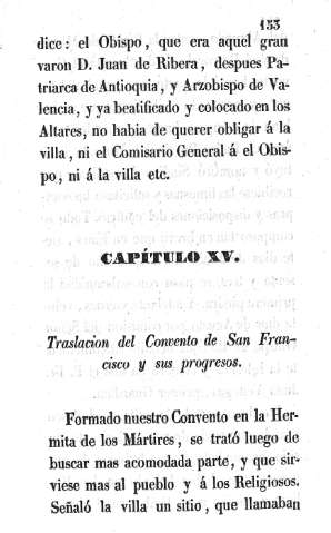 Capítulo XV. Traslación del Convento de San Fernando y sus progresos
