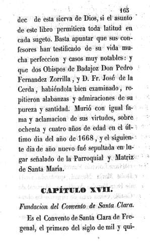 Capítulo XVII. Fundación del Convento de Santa Clara