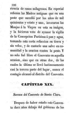 Capítulo XIX. Sucesos del Convento de Santa Clara