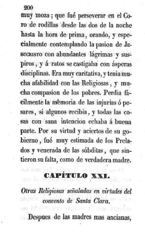 Capítulo XX. Otras Religiodad señaladas en virtudes del convento de Santa Clara