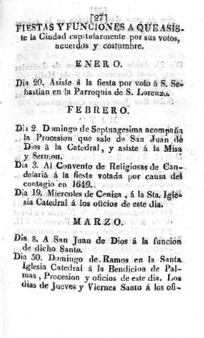 Fiestas y funciones a que asiste la Ciudad...