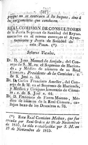 Real comision de consultores de la Junta Suprema de Sanidad...