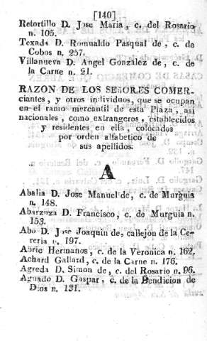 Razon de los señores comerciantes....