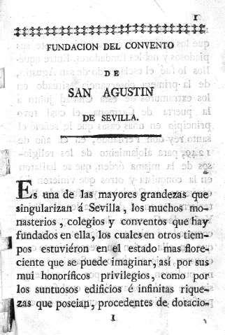 Fundación del Convento de San Agustin de Sevilla