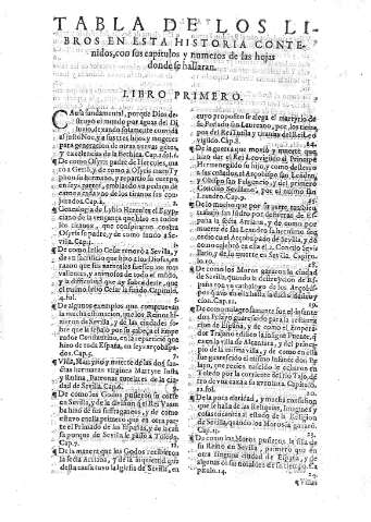 Tabla de los libros en esta historia contenidos