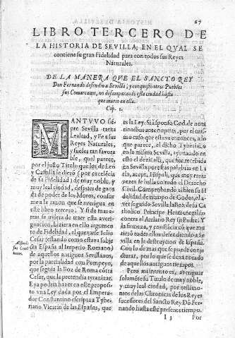 Libro Tercero de la Historia de Sevilla; en el cval se contiene su gran Fidelidad para con todos sus Reyes Naturales