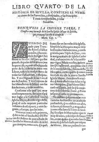 Libro Qvarto de la Historia de Sevilla, contiene el nvmero de sus Parrochias, y Hospitales, y sus Principios