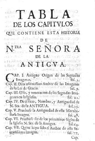 Tabla de los capitvlos
