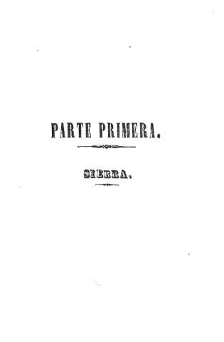 Parte Primera. Sierra