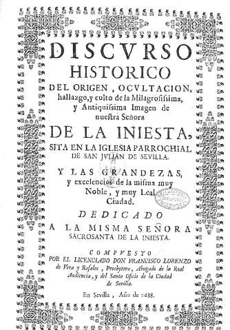 Discvrso historico del origen, ocultacion,...
