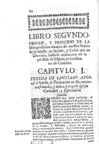Libro Segundo. Origen, y principio de la Milagrosissima Imagen de nuestra Señora de la Iniesta