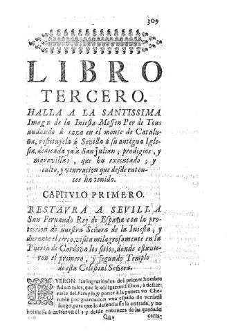 Libro Tercero. Capitvulo Primero