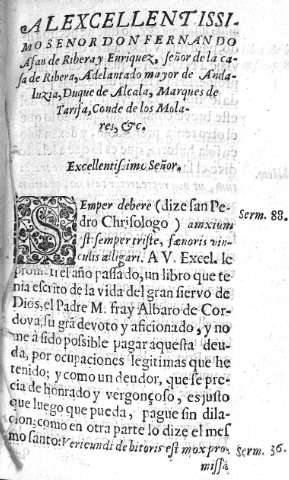 Al Excelentissimo Señor Don Fernando Afan de Ribera y Enriquez