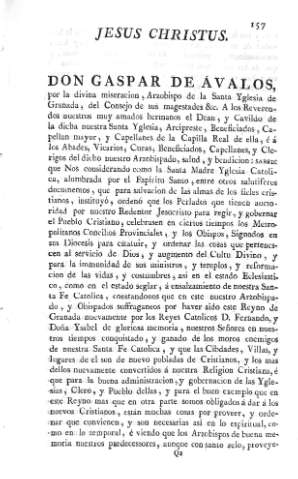 Jesus Christus. Don Gaspar de Avalos...