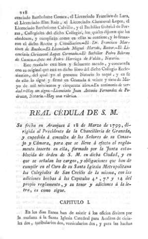 Real Cédula de S. M. 