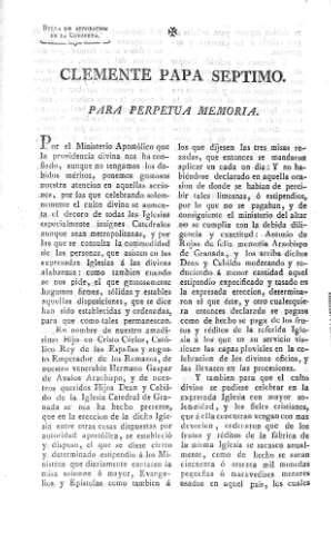 Clemente Papa Septimo para perpetua memoria