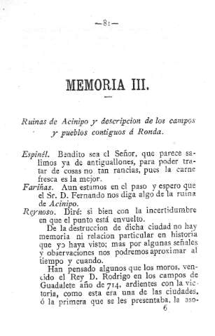 Memoria III.