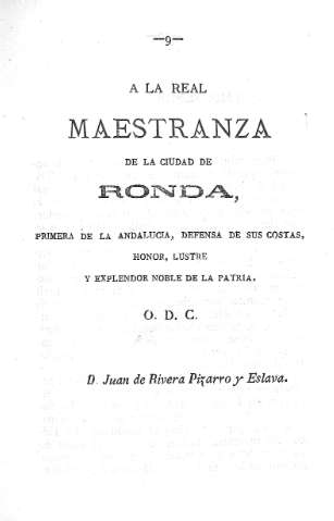 A la Real Maestranza de la ciudad de Ronda