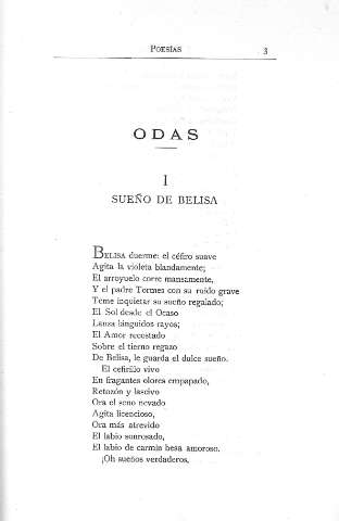 Odas. I. Sueño de Belisa