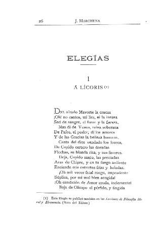 Elegías. I. Á Lícoris