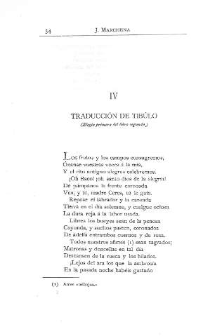 IV. Traducción de Tibúlo (elegía primera del libro segundo)