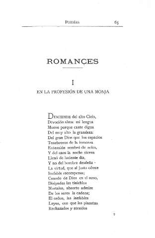 Romances. I. En la profesión de una monja