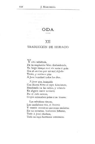 Oda. XII. Traducción de Horacio