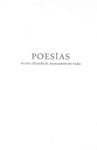 Posesías no incluidas en el manuscrito de París