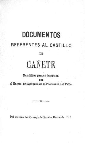 Documentos referentes al Castillo de Cañete