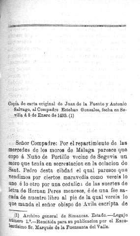 Copia de carta original de Juan de la  Fuente y Antonio Salvago al compadre Esteban González 