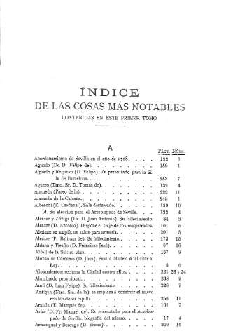 Indice de las cosas más notables