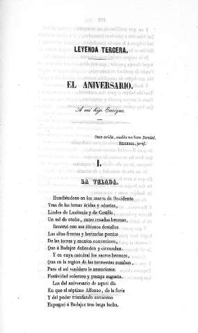 Leyenda Tercera. El aniversario