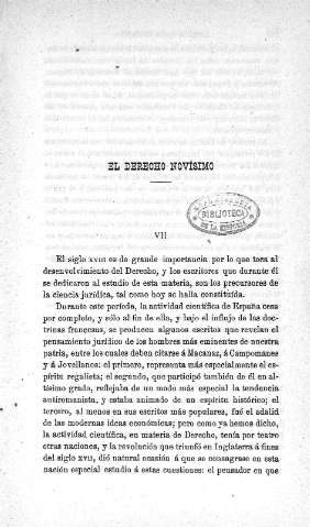 VII. El derecho novísimo