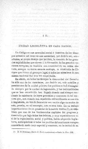 II. Unidad legislativa en cada nación