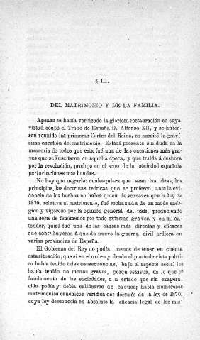 III. Del matrimonio y de la familia
