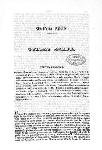 Segunda Parte. Toledo árabe. Introducción