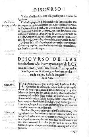 Discvrso de las fundaciones de los mayorazgos de la Casa del Infantado,...