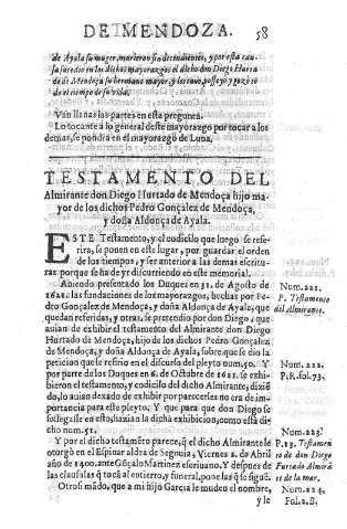 Testamento del Almirante don Diego Hurtado de Mendoça
