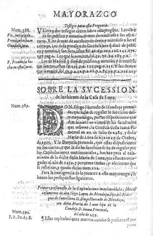 Sobre la svcesion de los bienes de la Casa de Luna