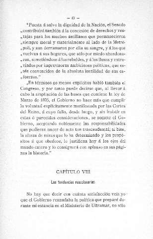 Capitulo VIII. Las tendencias reaccionarias