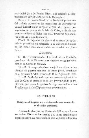 Capitulo XI. Debates en el Congreso acerca de las resoluciones enumeradas en el capitulo precedente