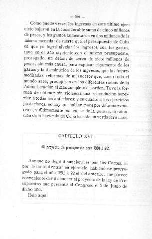 Capitulo XVI. Mi proyecto de presupuesto para 1891á 92