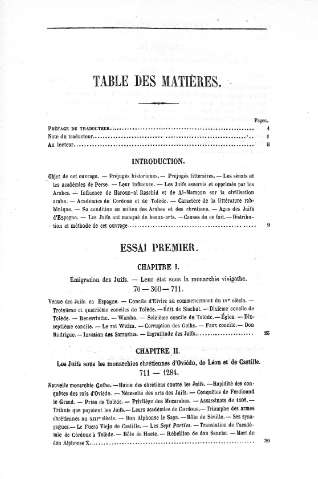 Table des matières