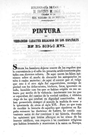 Pintura del verdadero carácter de los españoles en el siglo XVI