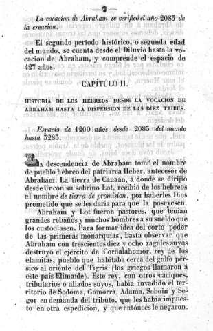 Capitulo II. Historia de los hebreos desde la vocación de Abraham hasta la dispersión de las diez tribus