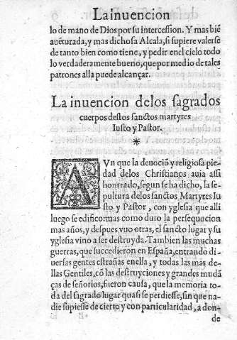 La invencion delos sagrados cuerpos delos Santos martyres Iusto y Pastor
