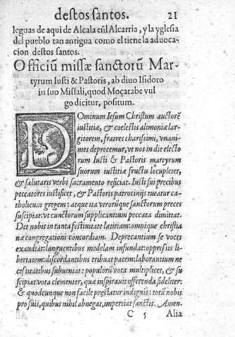 Offiu missae sanctoru Martyrum Iusti & Pastoris, ab diuo Isidoro...