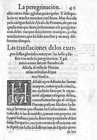 La peregrinacion. Las translaciones delos cuerpos destos gloriosos martyres...