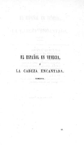 El español en Venecia ó La casa encantada. Comedia