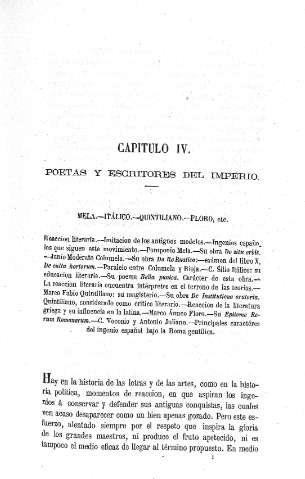 Capitulo IV. Poetas y escritores del Imperio